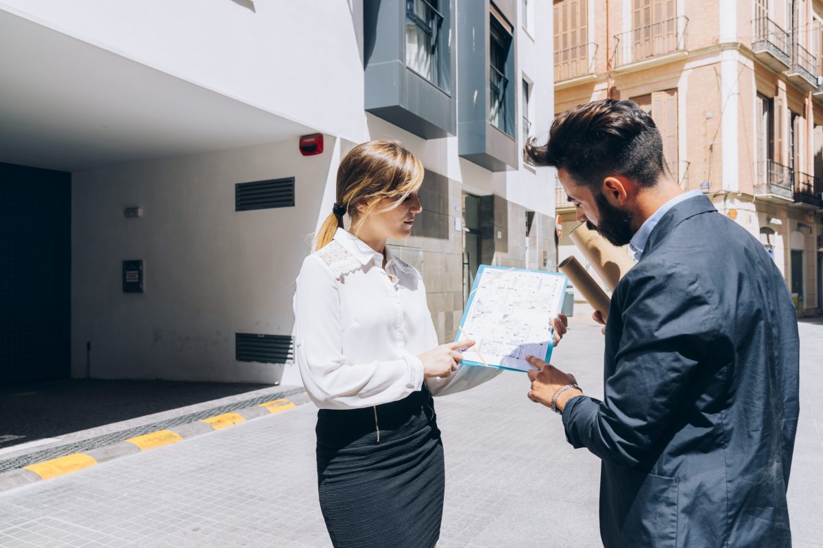 real-estate-agent-architect-working